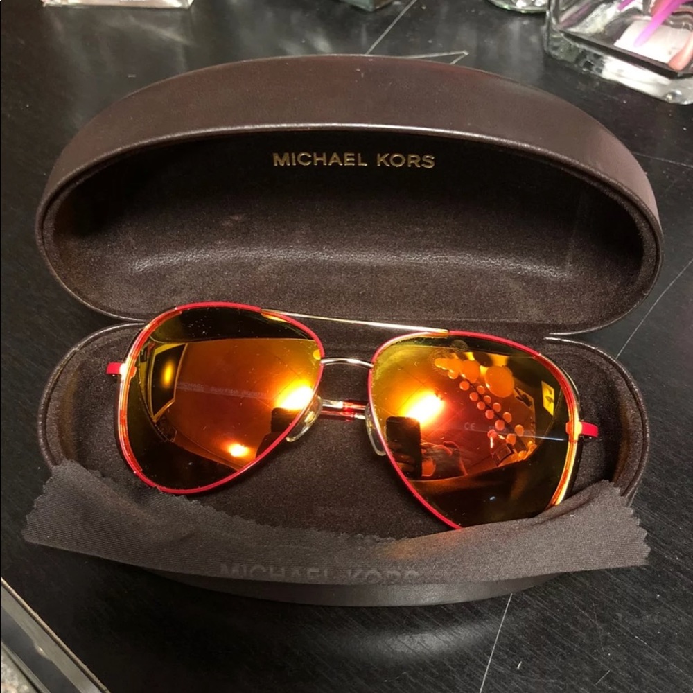 Like new red Michael Kors aviators